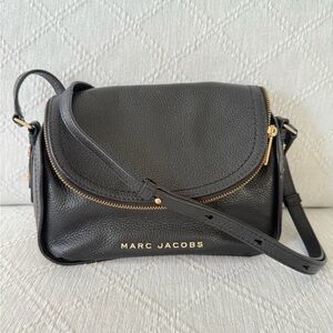 Marc Jacobs Black Crossbody Bag with Gold Accents